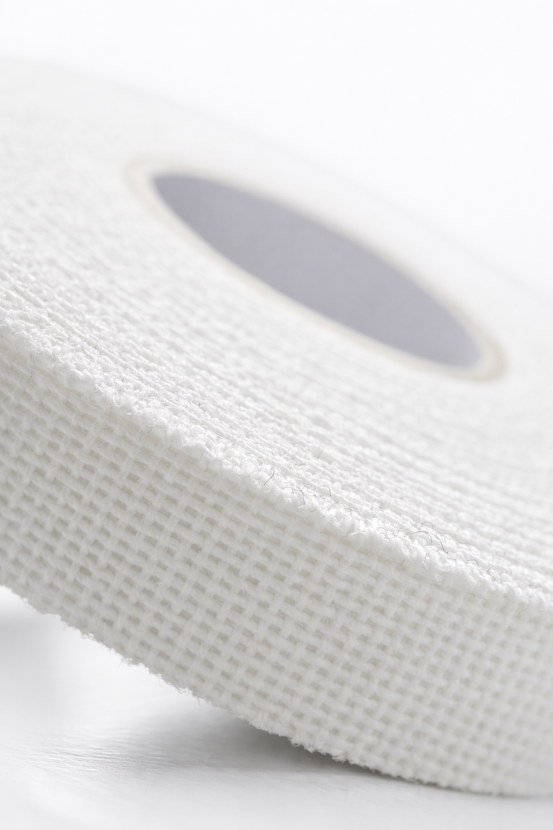 Close-up of Tesshin white finger tape